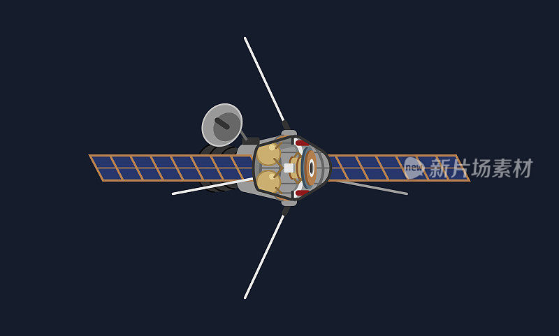 Cutaway view of a space probe traveling in space, capturing important scientific data. Internals with hardware and scientific component visible.